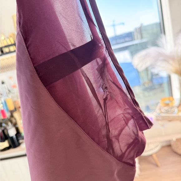 WeWoreWhat Midi Chiffon Cutout Skirt in Merlot - Picture 4 of 7